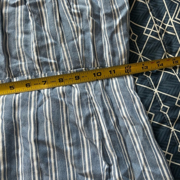 Hollister Blue and White Striped Off-Shoulder Dress with Floral Embroidery - Picture 7 of 7